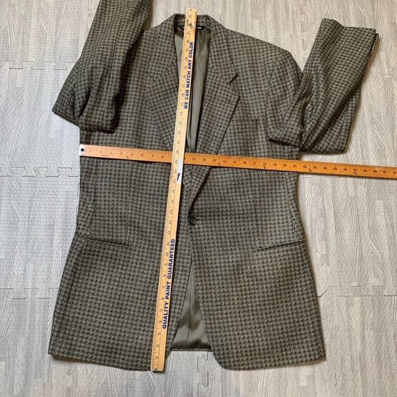 Vintage Jack Victor Blazer Mens 42 Olive Navy Silk Wool Blend One Button Notch - Picture 7 of 16